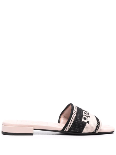 サンダル・ミュール EMBROIDERED LOGO SLIDES MISSONI 'Zig-Zag Logo Pool Slide Sandal' Men's Blk Chevron