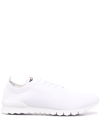 Kiton Mens White Cotton Sneakers