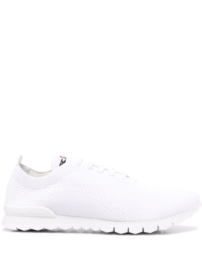 Kiton Mens White Cotton Sneakers