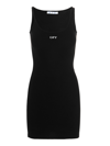 Off-white Logo Stretch-cotton Jersey Dress In Black