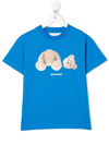 Palm Angels Kids' Teddy Bear-print Short-sleeved T-shirt In Blue