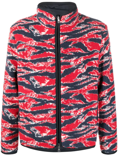 Moncler Reversible Navy & Red Tiger Stripe Jacket