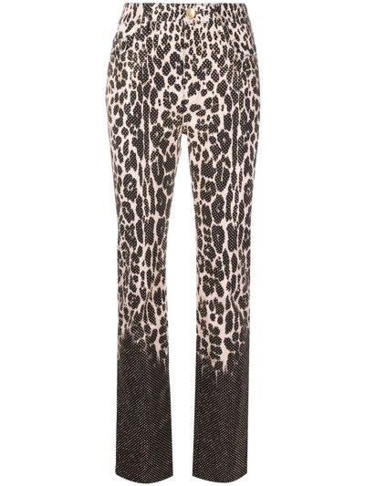 Roberto Cavalli Leopard-print Jeans In Pink