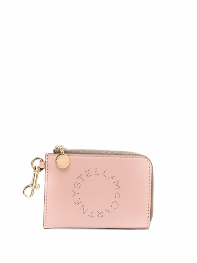 Stella Mccartney Logo Coin Zip-pouch In Nude &amp; Neutrals