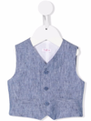 Il Gufo V-neck Button-up Waistcoat In Blue