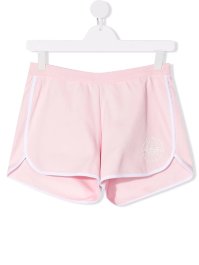 Emporio Armani Kids' Logo-print Cotton Shorts In Pink