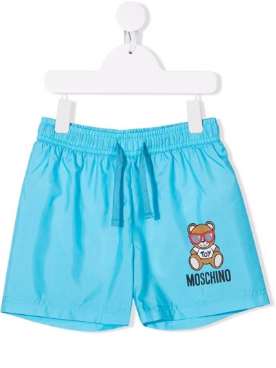 Moschino Kids' Shorts Da Mare Azzurri In Nylon In Blue