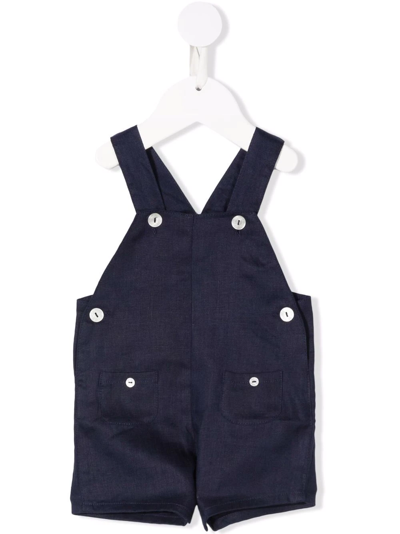 Tartine Et Chocolat Babies' Chenille-texture Dungarees In Blue