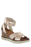 Mia Lauri Ankle Strap Wedge Sandal In Rose Gold