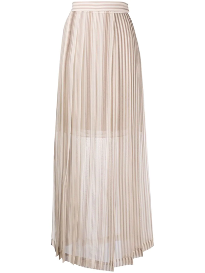 BRUNELLO CUCINELLI LAYERED PLEATED MAXI SKIRT