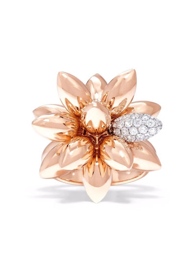 David Morris 18kt Rose Gold Hedgehog Diamond Ring In Pink