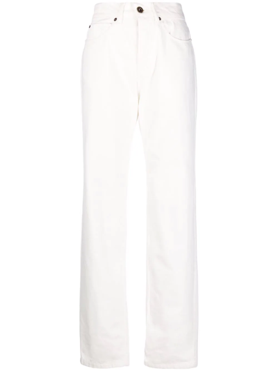 Paco Rabanne High-waisted Straight-leg Jeans In Weiss