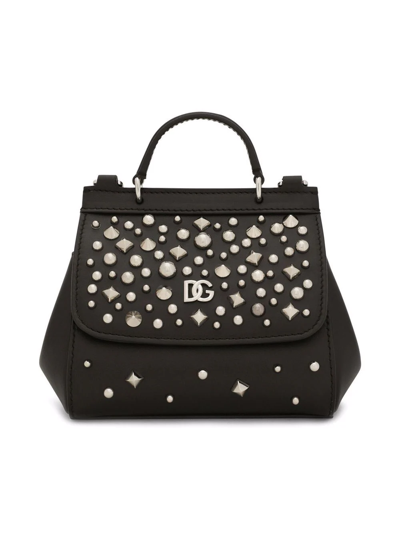 Dolce & Gabbana Spike-stud Leather Bag In Black