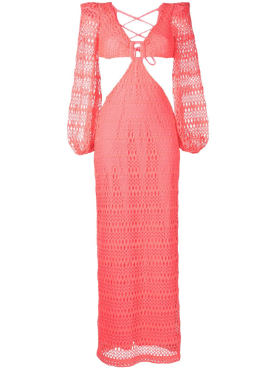 Patbo Crochet-detail Maxi Dress In Rosa