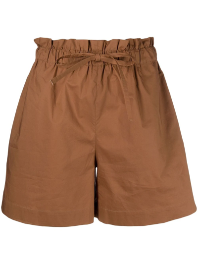 Woolrich Paperbag-waist Drawstring Shorts In Brown