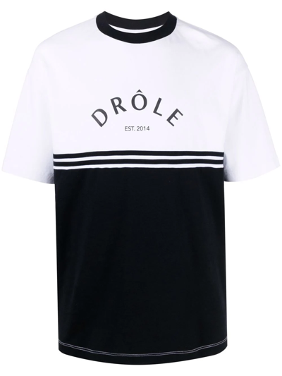 Drôle De Monsieur T-shirt Drole De Monsieur Drole Bicolore In Cotone In Black