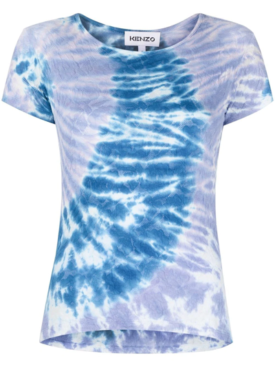 Kenzo Tie-dye Crewneck T-shirt In Blue