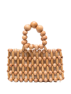 Cult Gaia Bead-detail Clutch Bag In Nude
