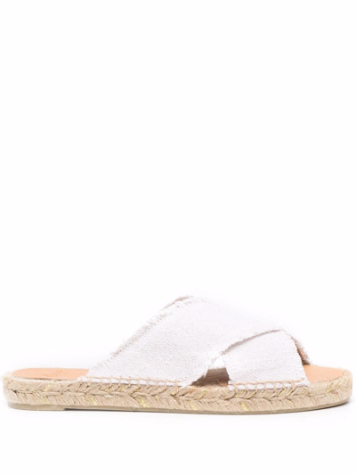 Castaã±er Piula Crossover-strap Sandals In White