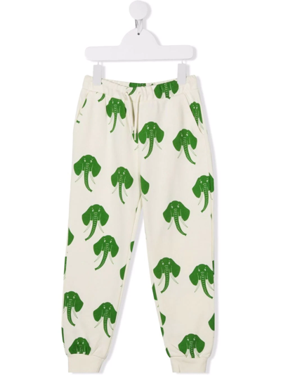 Mini Rodini Kids Off-white Elephant Lounge Pants In 中性色