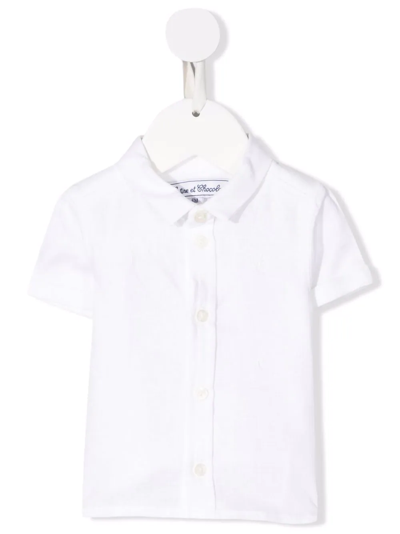 Tartine Et Chocolat Babies' Short-sleeved Button-up Shirt In Bianco