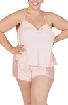 Rya Collection Plus Size Darling Cami-tap Pajama Set In Petal Pink
