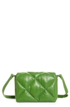 Stand Studio Mini Brynn Quilted Lambskin Leather Shoulder Bag In Lush Green/ Silver Chain
