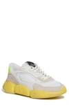 Valentino Garavani Bubbleback Low-top Sneakers In White/ice/neon Yellow