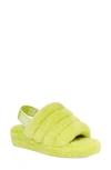 Ugg Fluff Yeah Faux Fur Slingback Sandal In Key Lime