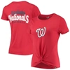 NEW ERA NEW ERA RED WASHINGTON NATIONALS 2-HIT FRONT TWIST BURNOUT T-SHIRT