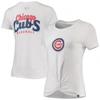 New Era Women's  White Chicago Cubs Plus Size 2-hit Front Knot T-shirt In White