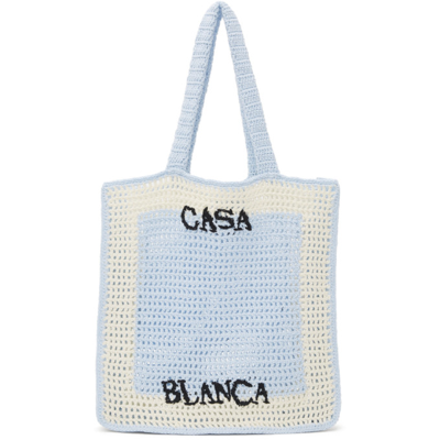 Casablanca Logo-detail Knitted Cotton Tote Bag In Multicolor