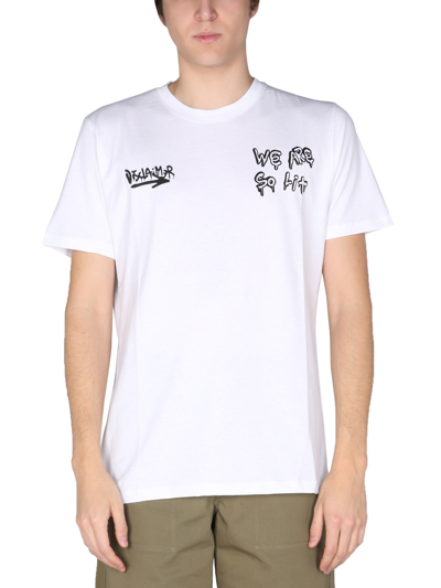 Disclaimer T-shirt With Logo Print In White