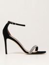 Stuart Weitzman Nudistcurve 100mm Crystal-embellished Sandals In Black