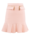 Elisabetta Franchi Logo-charm Flounce Mini Skirt In Rosa