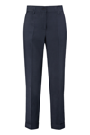 P.a.r.o.s.h Blue Pants With Wide Leg And Elastic Rear Waist In Tech Fabric Woman In Blue
