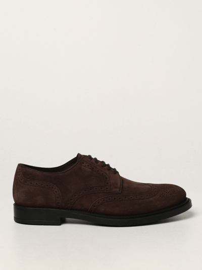 Tod's Brogue Shoes Tods Derby Shoes In Suede With Brogue Motif In Dark