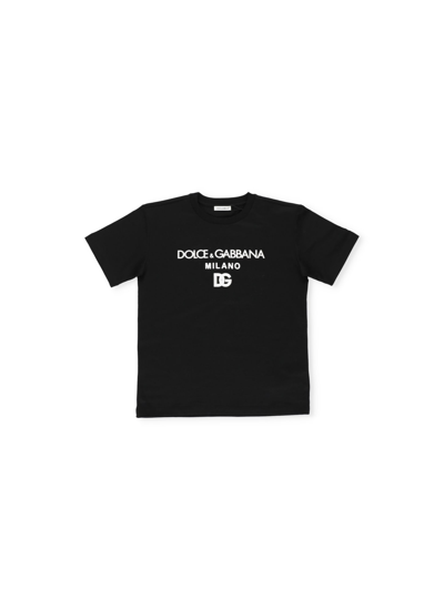 Dolce & Gabbana Babies' Cotton T-shirt In Nero