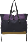 PS BY PAUL SMITH PURPLE & NAVY NYLON COLORBLOCK TOTE