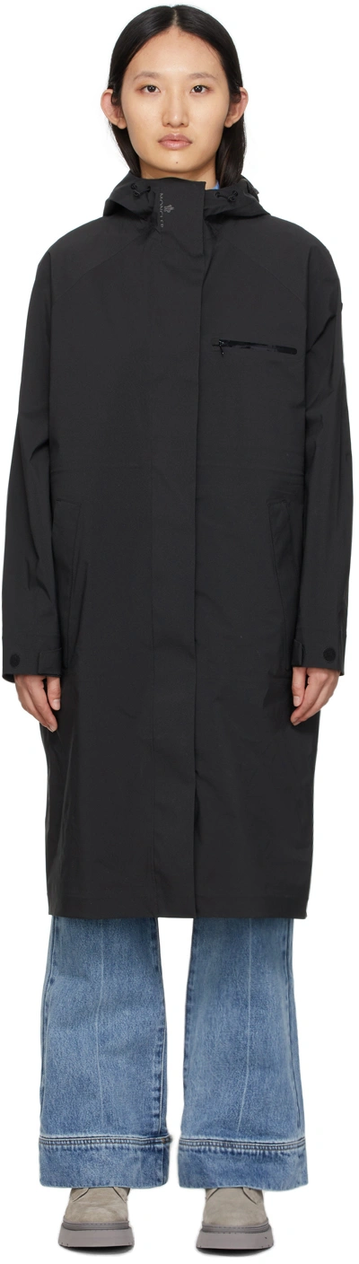 Moncler Black Narbonne Parka Coat In 999 Black