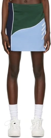 Ahluwalia Twice As Nice Panelled-jersey Mini Skirt In Blue/navy/green
