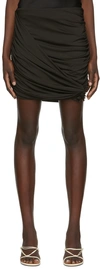 Magda Butrym Brown Asymmetric Draped Mini Skirt In Brown