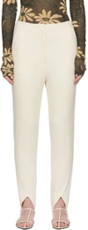 Nanushka Darby Jersey-crepe Tapered Stirrup Pants In Creme