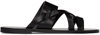 SAINT LAURENT BLACK CULVER FLAT SANDALS