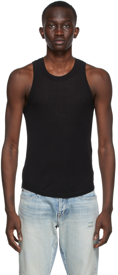 Saint Laurent Black Rib Tank Top