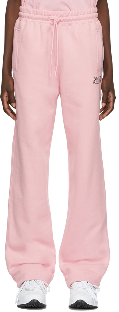 Ganni Software Isoli Cotton-blend Sweatpants In Pink