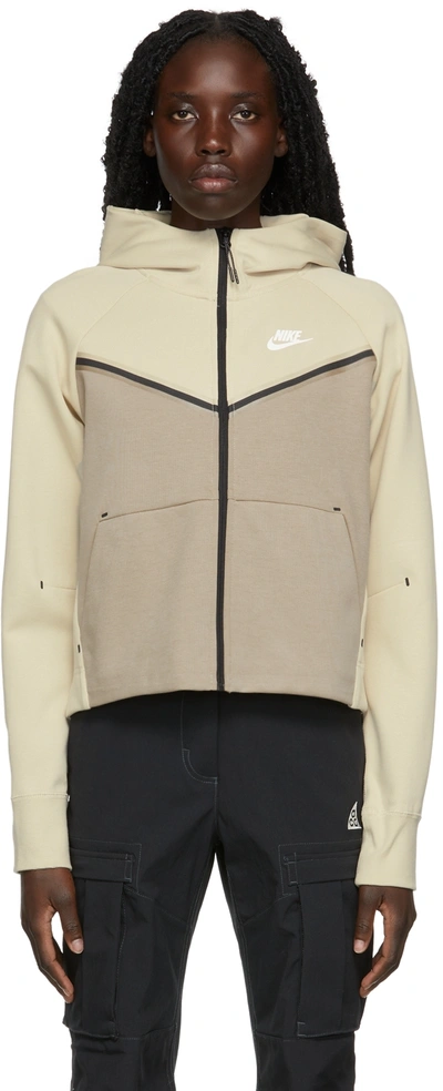 Nike Beige Tech Fleece Sportswear Windrunner Hoodie In Rattan