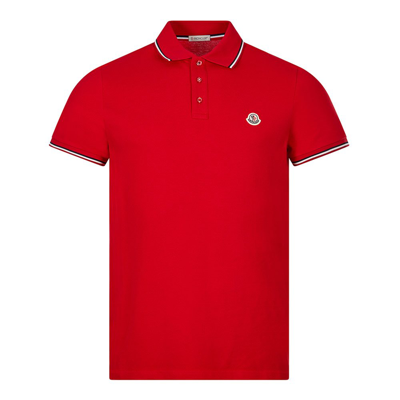 Moncler Ss Polo Shirt In Red