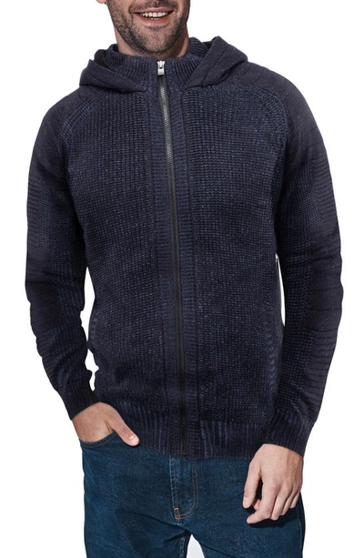X-ray Full Zip Hoodie Sweater In Navy