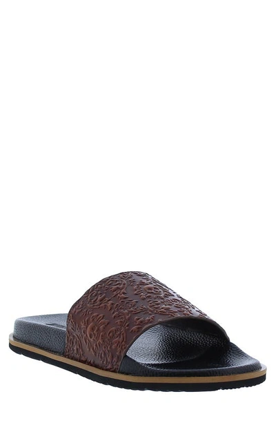 Robert Graham Understory Leather Slide Sandal In Cognac